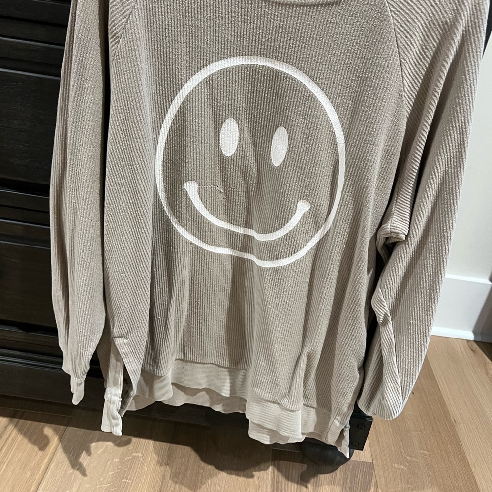 Altar'd State Beige Sweater with White Accents